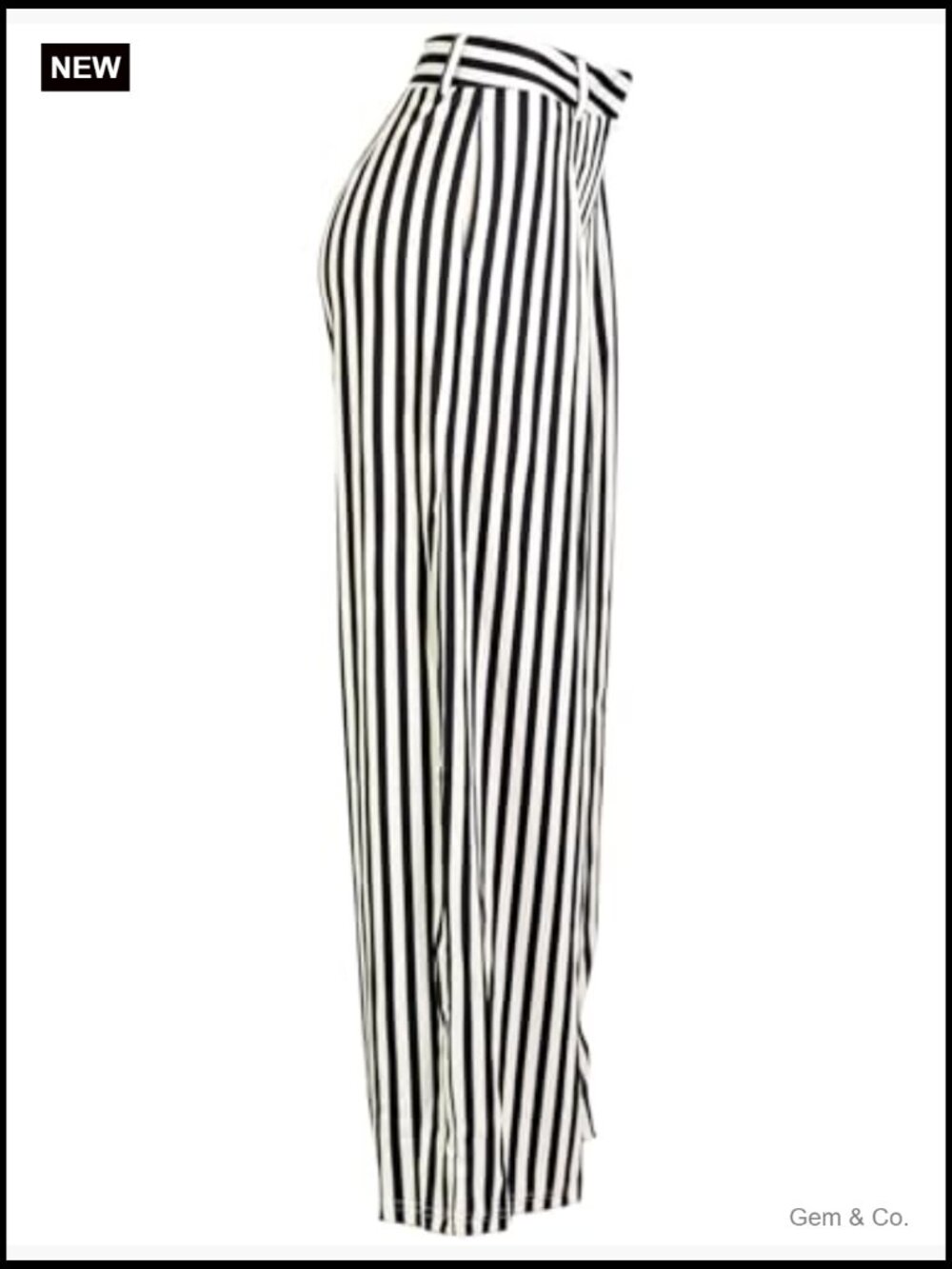 High Rise Wide Leg Trousers with Pockets Summer Loose Fit Casual Pants - Picture 4 of 5